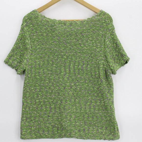 Crazy Horse Collection Women's Casual Multicolor Short Sleeve Sweater/Knit Top L - Picture 6 of 8